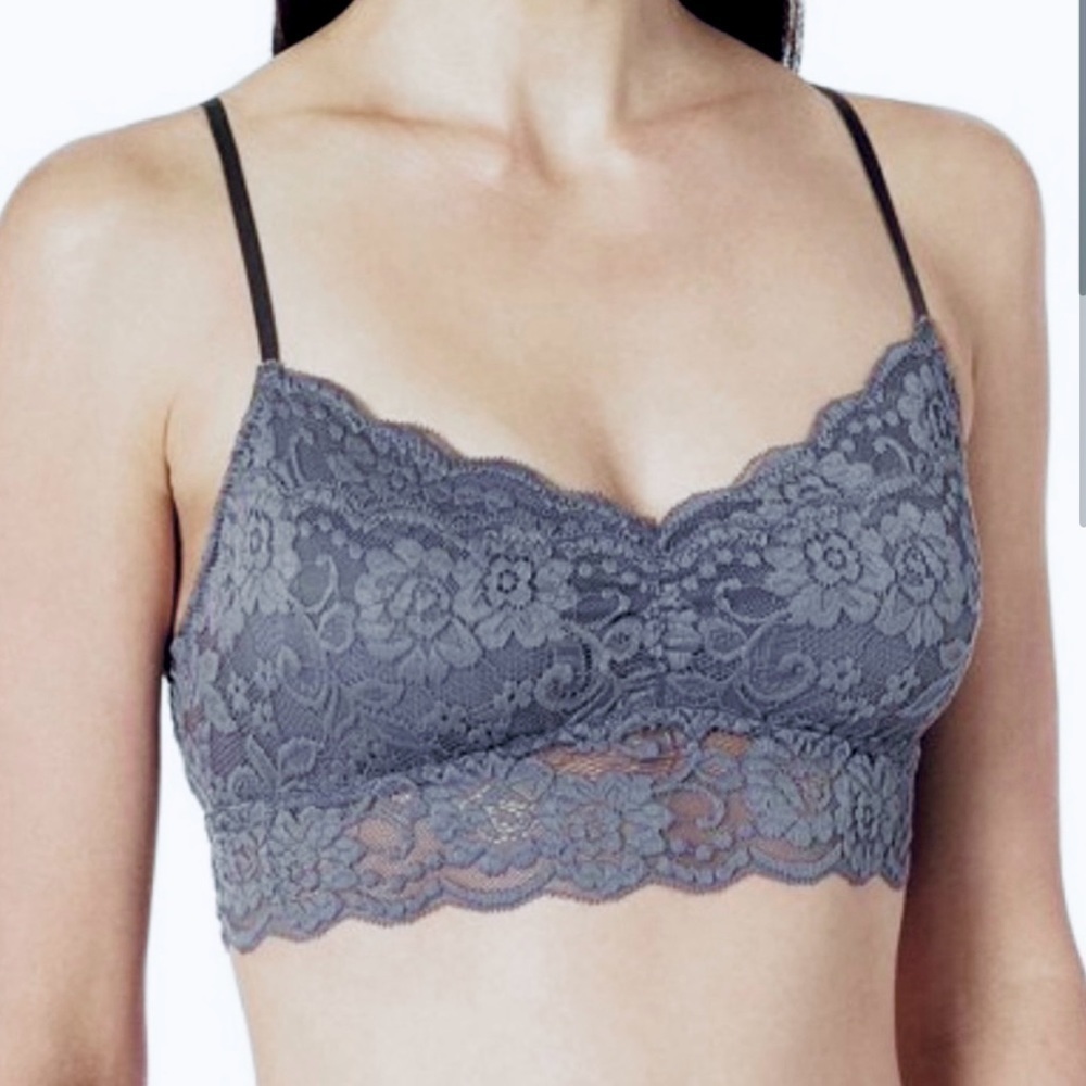 Mae Women’s Gray Floral Lace Bralette